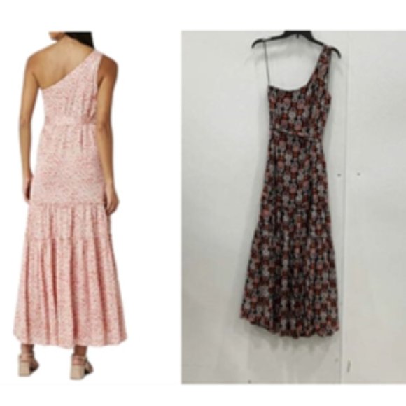 NWT [Ryegrass] Black Flowered Daisy One Shoulder Long Dress - Women's Size 12 - Picture 2 of 16